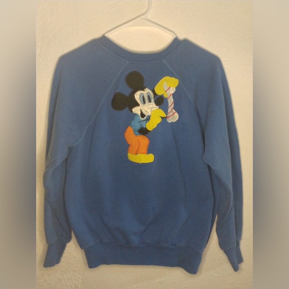 Vintage NO TAG Mickey Mouse Holding Bone Crewneck Size L